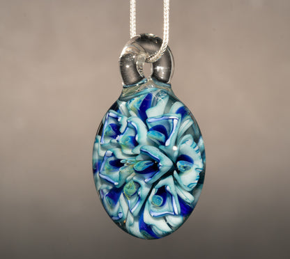 Peony Glass Flower Pendant | Lotus Chrysanthemum Design | Handmade Jewelry Art