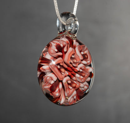 Lotus Peony Chrysanthemum Glass Pendant | Layered Floral Jewelry | Handmade Necklace