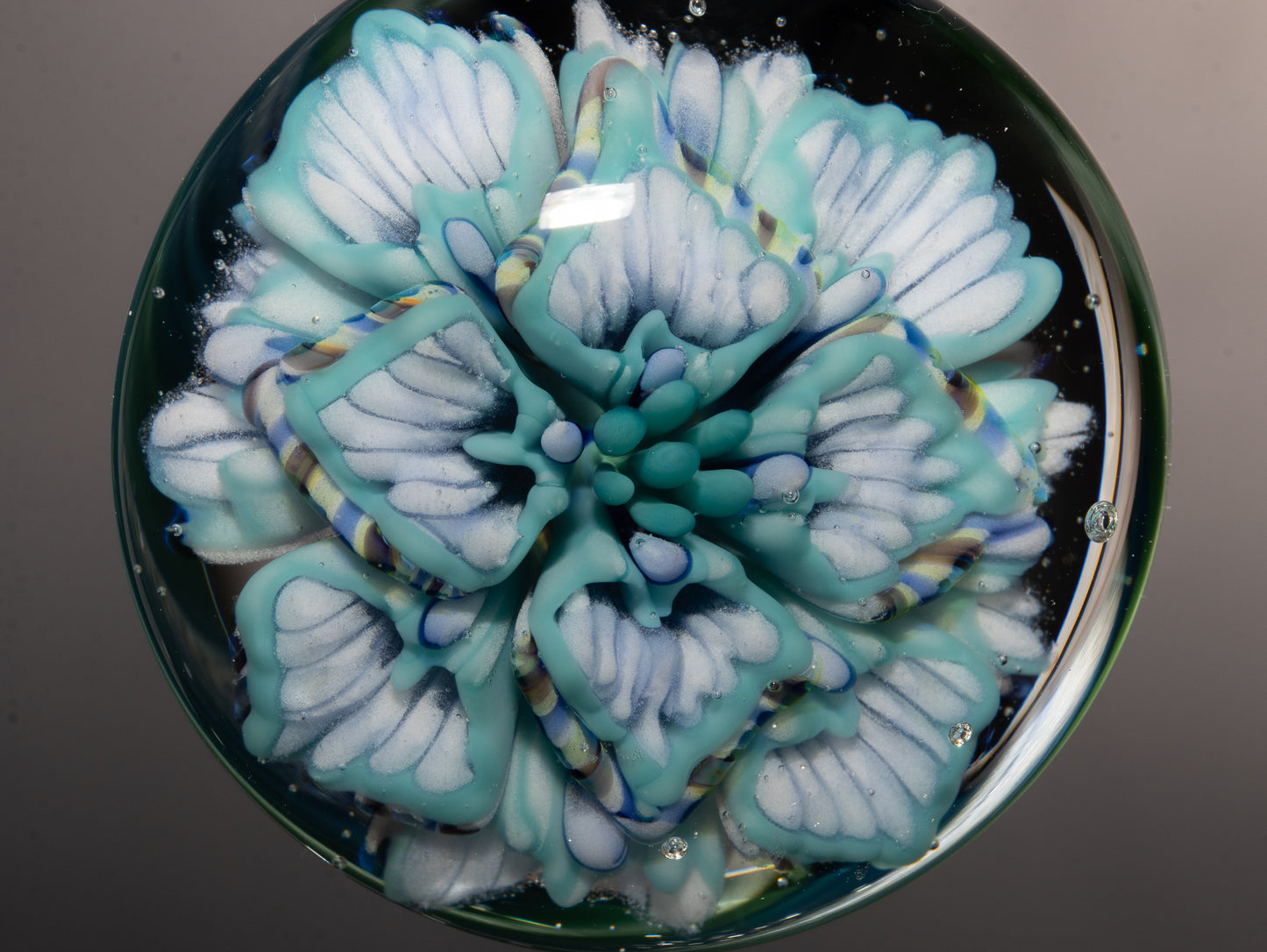 Multi Layer Glass Flower Pendant | Lotus Chrysanthemum Peony | Handmade Jewelry