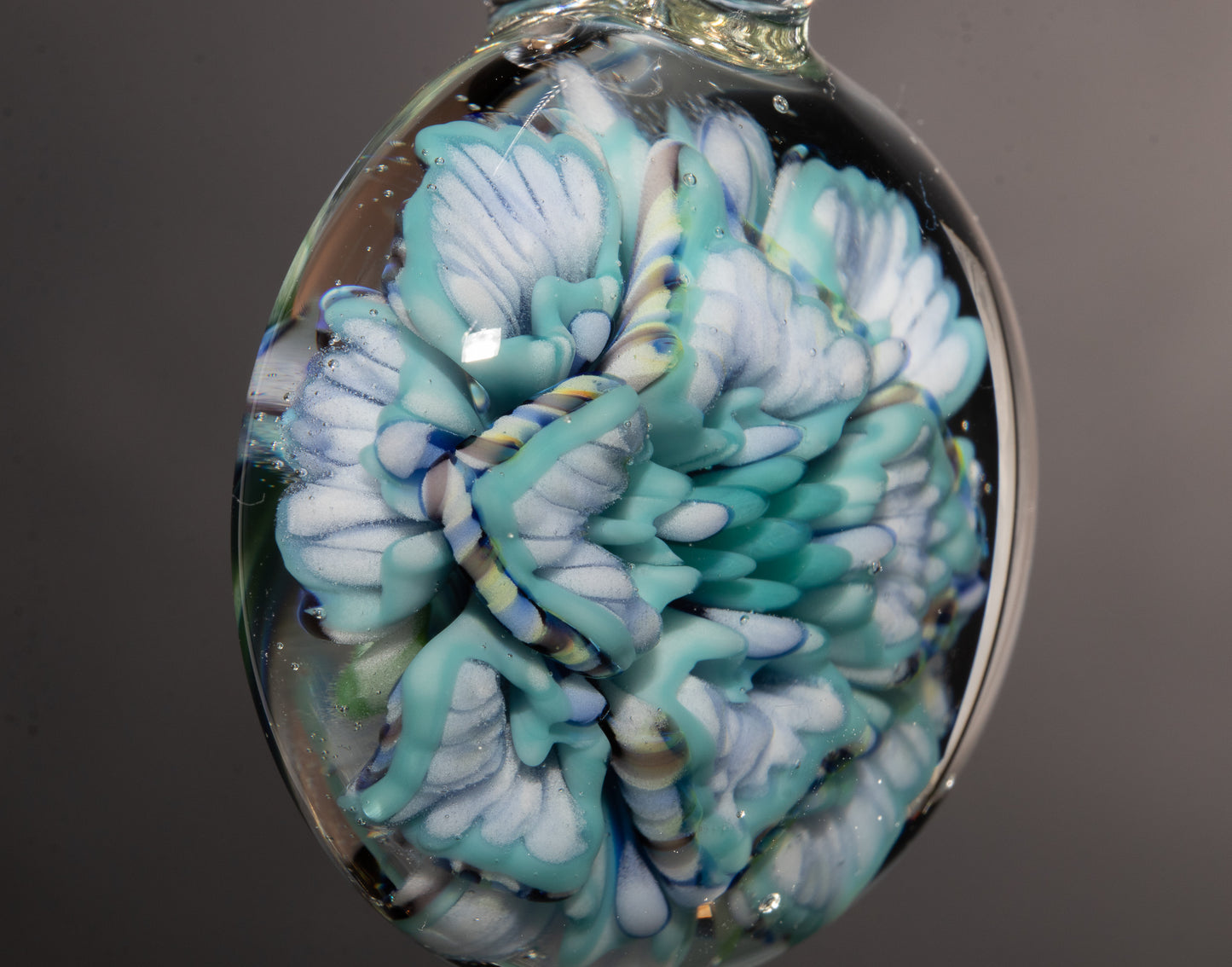 Multi Layer Glass Flower Pendant | Lotus Chrysanthemum Peony | Handmade Jewelry