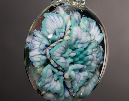 Multi Layer Glass Flower Pendant | Lotus Chrysanthemum Peony | Handmade Jewelry