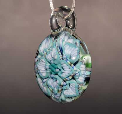 Multi Layer Glass Flower Pendant | Lotus Chrysanthemum Peony | Handmade Jewelry