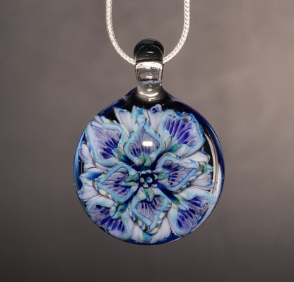 Lotus Chrysanthemum Peony Pendant | Multi Layer Glass Flower | Handmade Jewelry