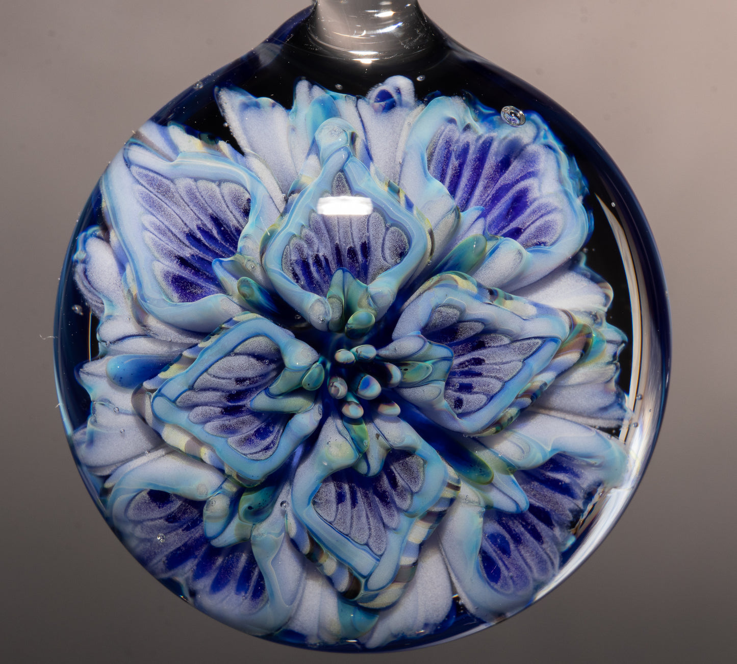 Lotus Chrysanthemum Peony Pendant | Multi Layer Glass Flower | Handmade Jewelry