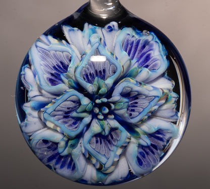 Lotus Chrysanthemum Peony Pendant | Multi Layer Glass Flower | Handmade Jewelry