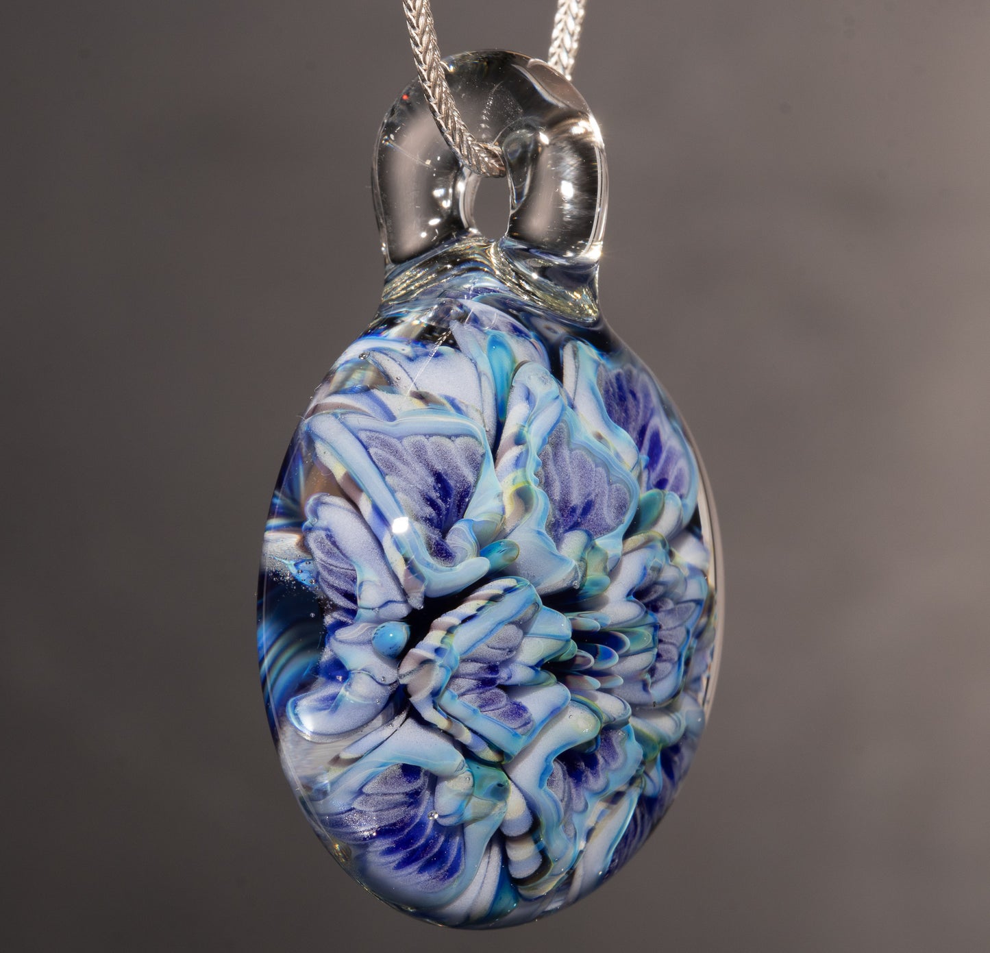 Lotus Chrysanthemum Peony Pendant | Multi Layer Glass Flower | Handmade Jewelry