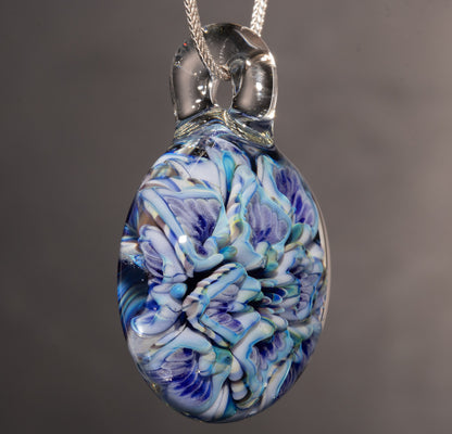 Lotus Chrysanthemum Peony Pendant | Multi Layer Glass Flower | Handmade Jewelry