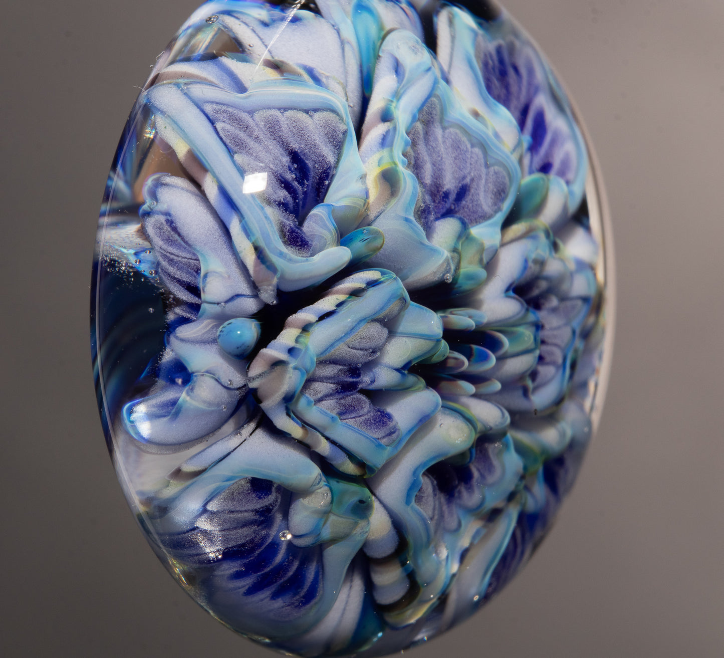 Lotus Chrysanthemum Peony Pendant | Multi Layer Glass Flower | Handmade Jewelry