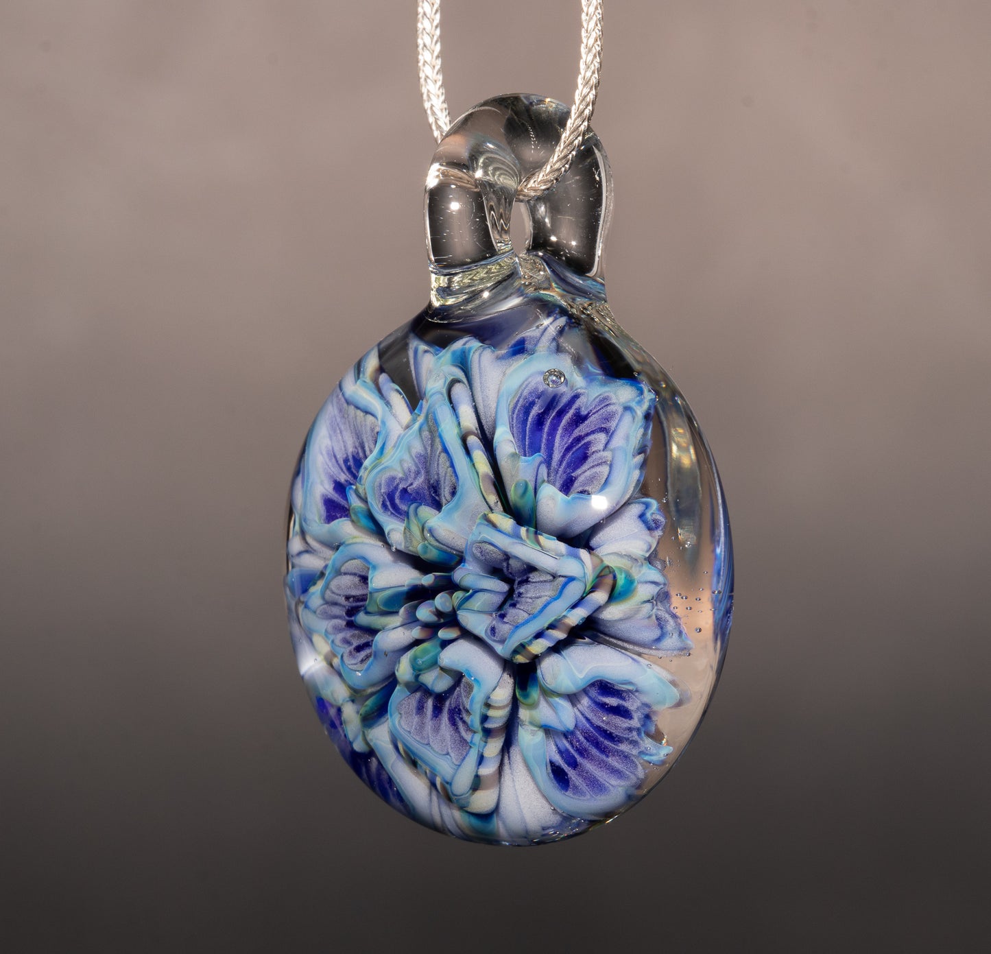 Lotus Chrysanthemum Peony Pendant | Multi Layer Glass Flower | Handmade Jewelry