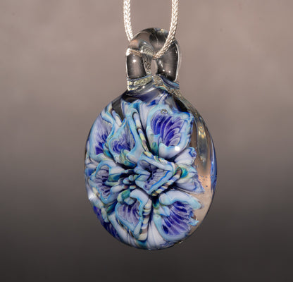 Lotus Chrysanthemum Peony Pendant | Multi Layer Glass Flower | Handmade Jewelry