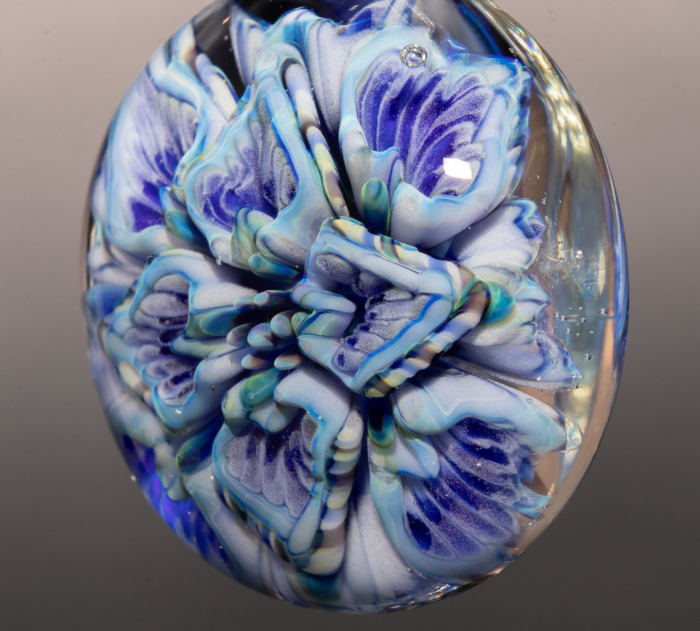 Lotus Chrysanthemum Peony Pendant | Multi Layer Glass Flower | Handmade Jewelry
