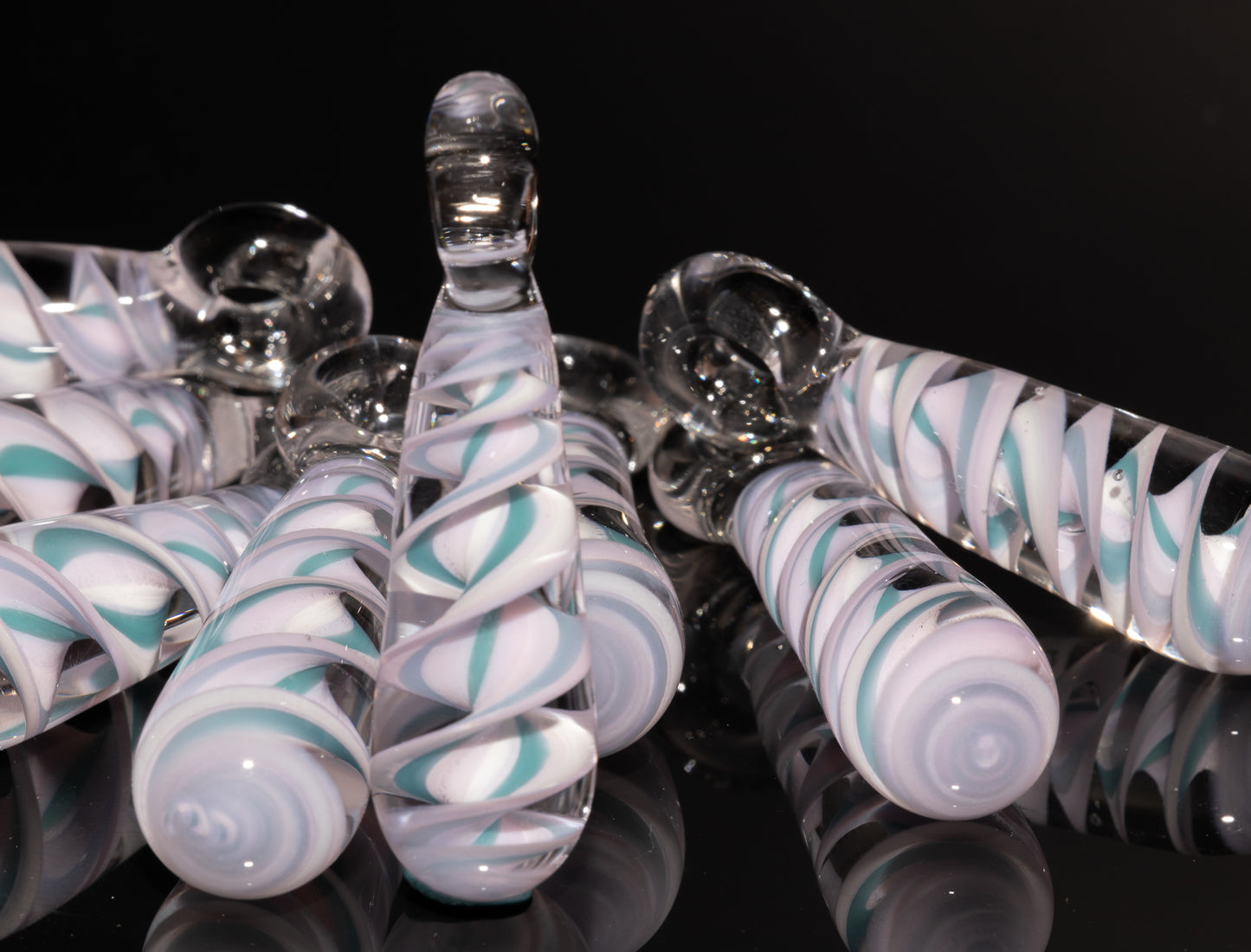 Pink Blue Candy Stripe Single Glass Pendant (1) | Twisted Spiral Glass Necklace | Artisan Lampwork Pendant