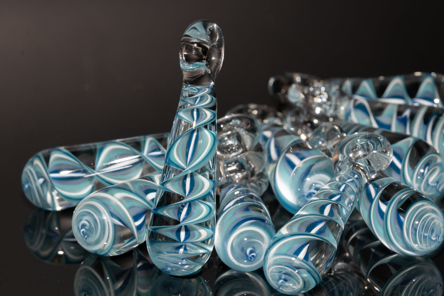 Ice Candy Stripe Single Glass Pendant (1) | Spiral Borosilicate Necklace | Handmade Lampwork Jewelry