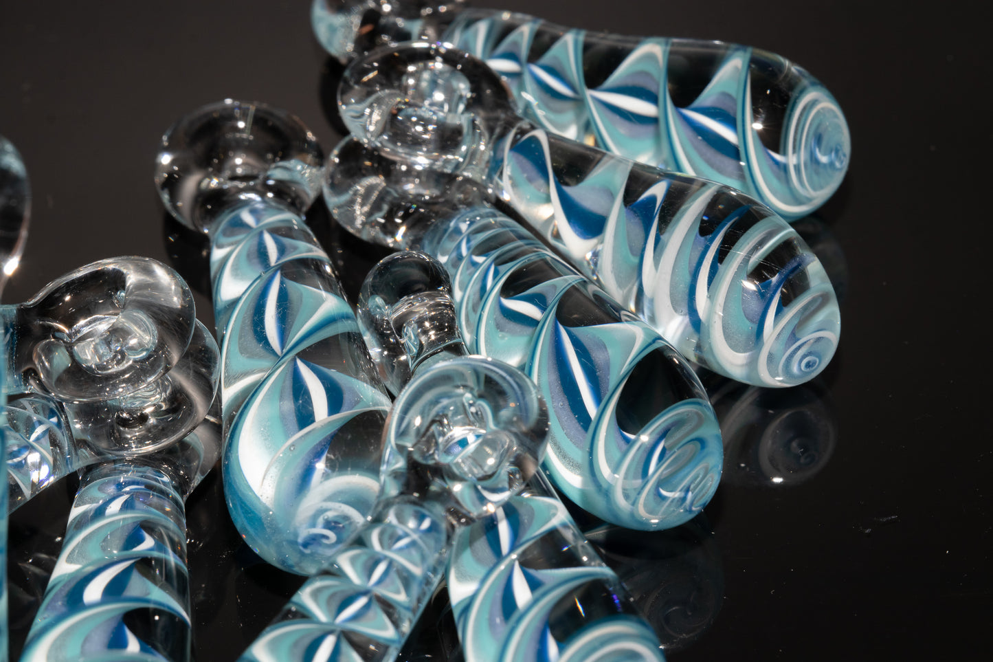 Ice Candy Stripe Single Glass Pendant (1) | Spiral Borosilicate Necklace | Handmade Lampwork Jewelry
