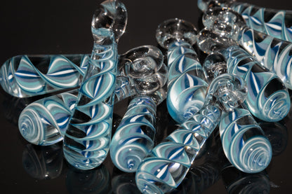 Ice Candy Stripe Single Glass Pendant (1) | Twisted Spiral Glass Necklace | Artisan Lampwork Pendant