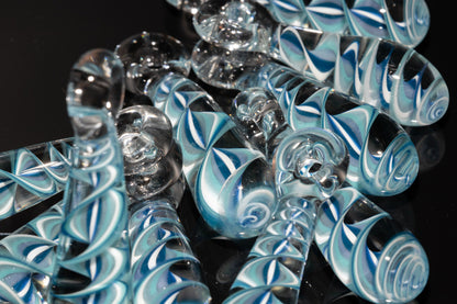 Ice Candy Stripe Single Glass Pendant (1) | Twisted Spiral Glass Necklace | Artisan Lampwork Pendant