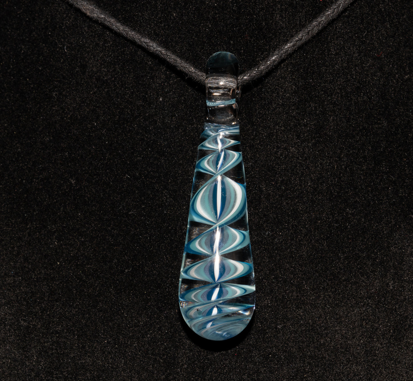 Ice Candy Stripe Single Glass Pendant (1) | Spiral Borosilicate Necklace | Handmade Lampwork Jewelry