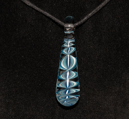 Ice Candy Stripe Single Glass Pendant (1) | Spiral Borosilicate Necklace | Handmade Lampwork Jewelry