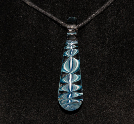 Ice Candy Stripe Single Glass Pendant (1) | Spiral Borosilicate Necklace | Handmade Lampwork Jewelry
