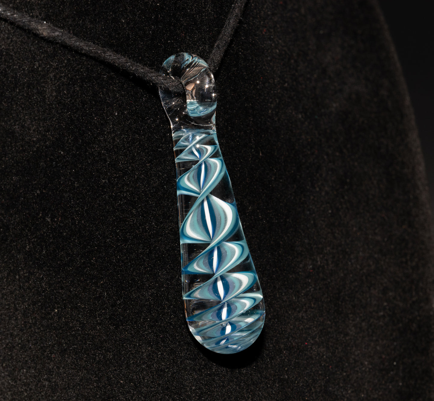 Ice Candy Stripe Single Glass Pendant (1) | Spiral Borosilicate Necklace | Handmade Lampwork Jewelry