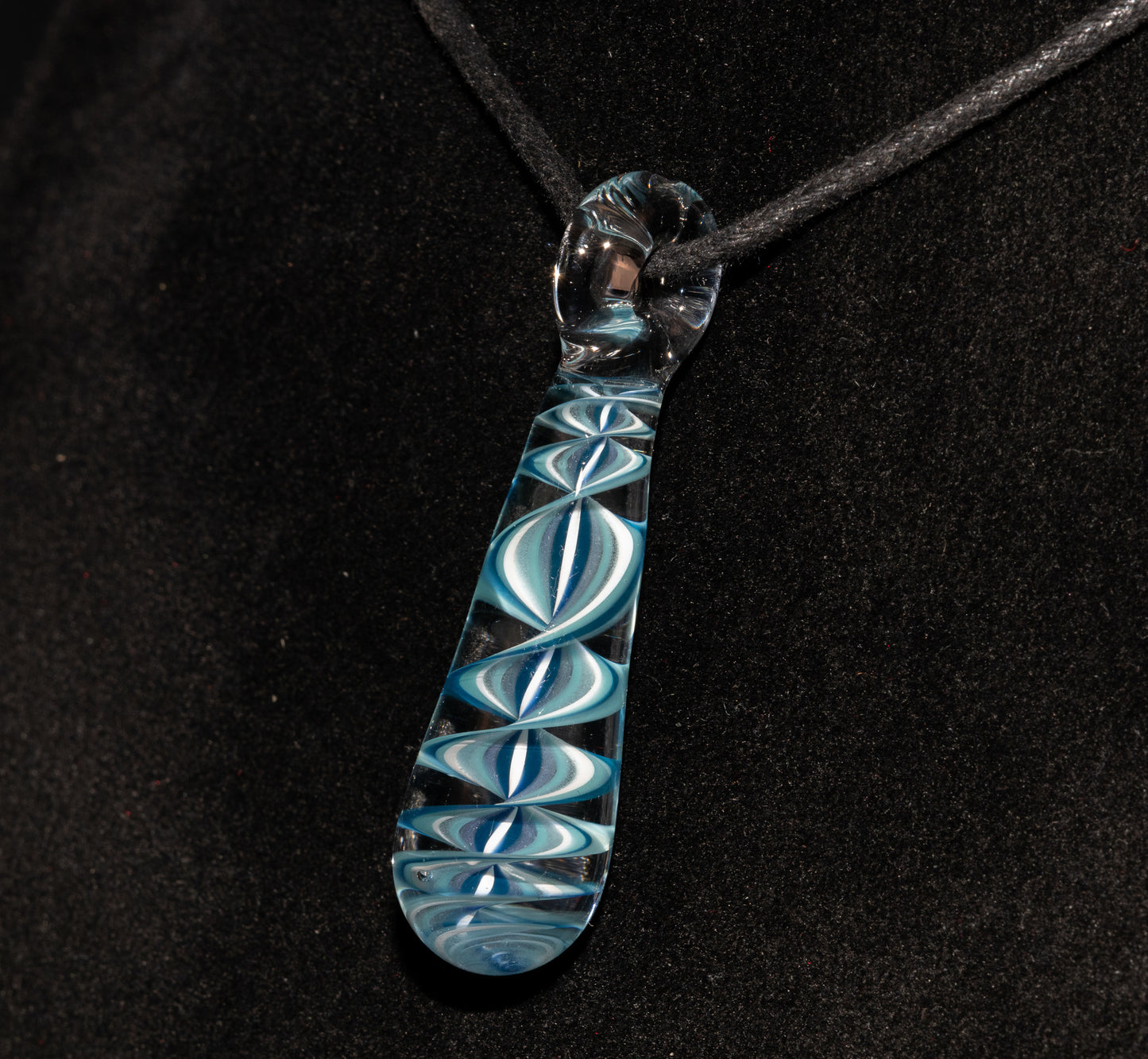 Ice Candy Stripe Single Glass Pendant (1) | Spiral Borosilicate Necklace | Handmade Lampwork Jewelry