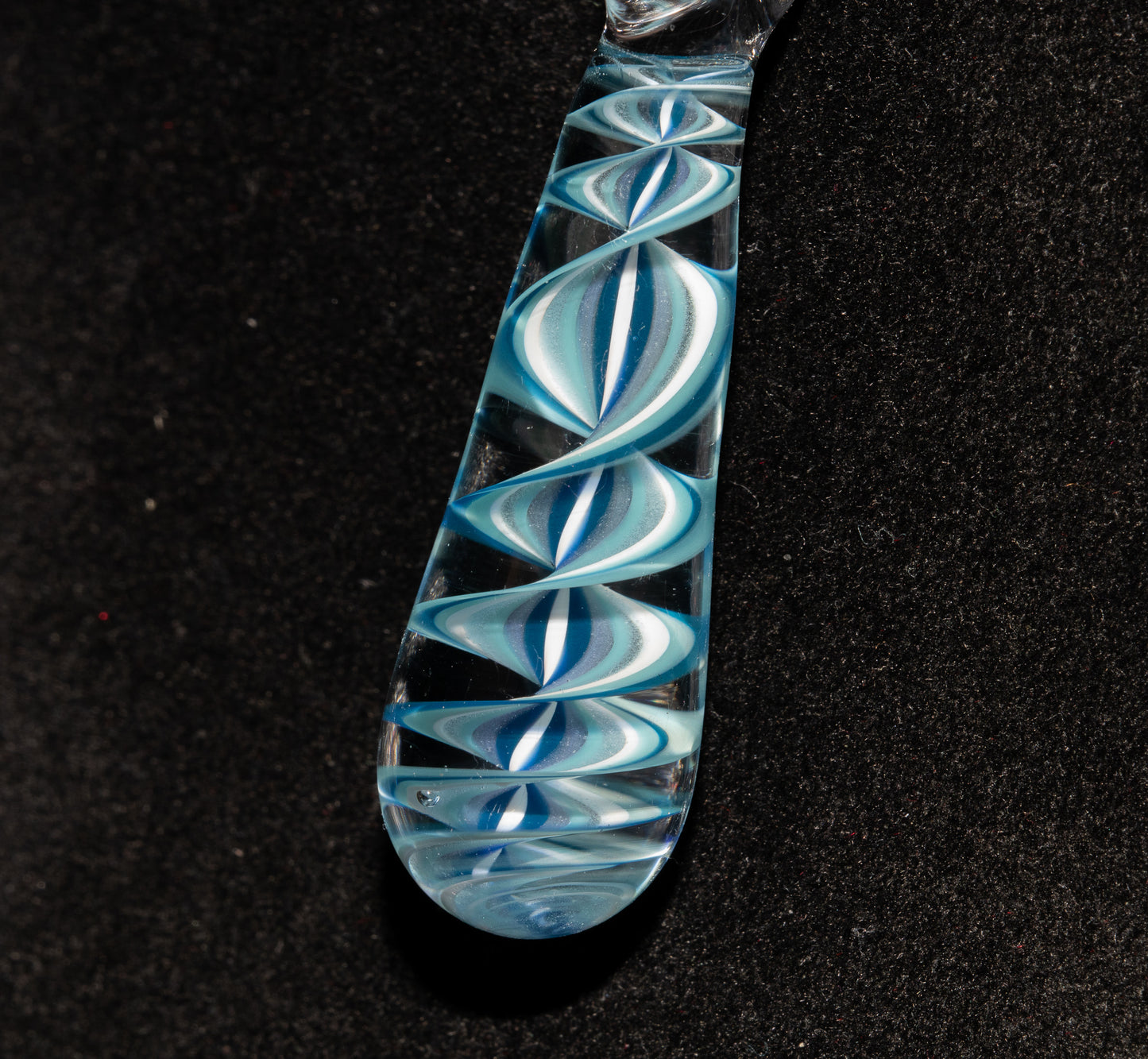 Ice Candy Stripe Single Glass Pendant (1) | Twisted Spiral Glass Necklace | Artisan Lampwork Pendant