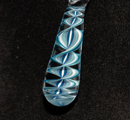 Ice Candy Stripe Single Glass Pendant (1) | Spiral Borosilicate Necklace | Handmade Lampwork Jewelry