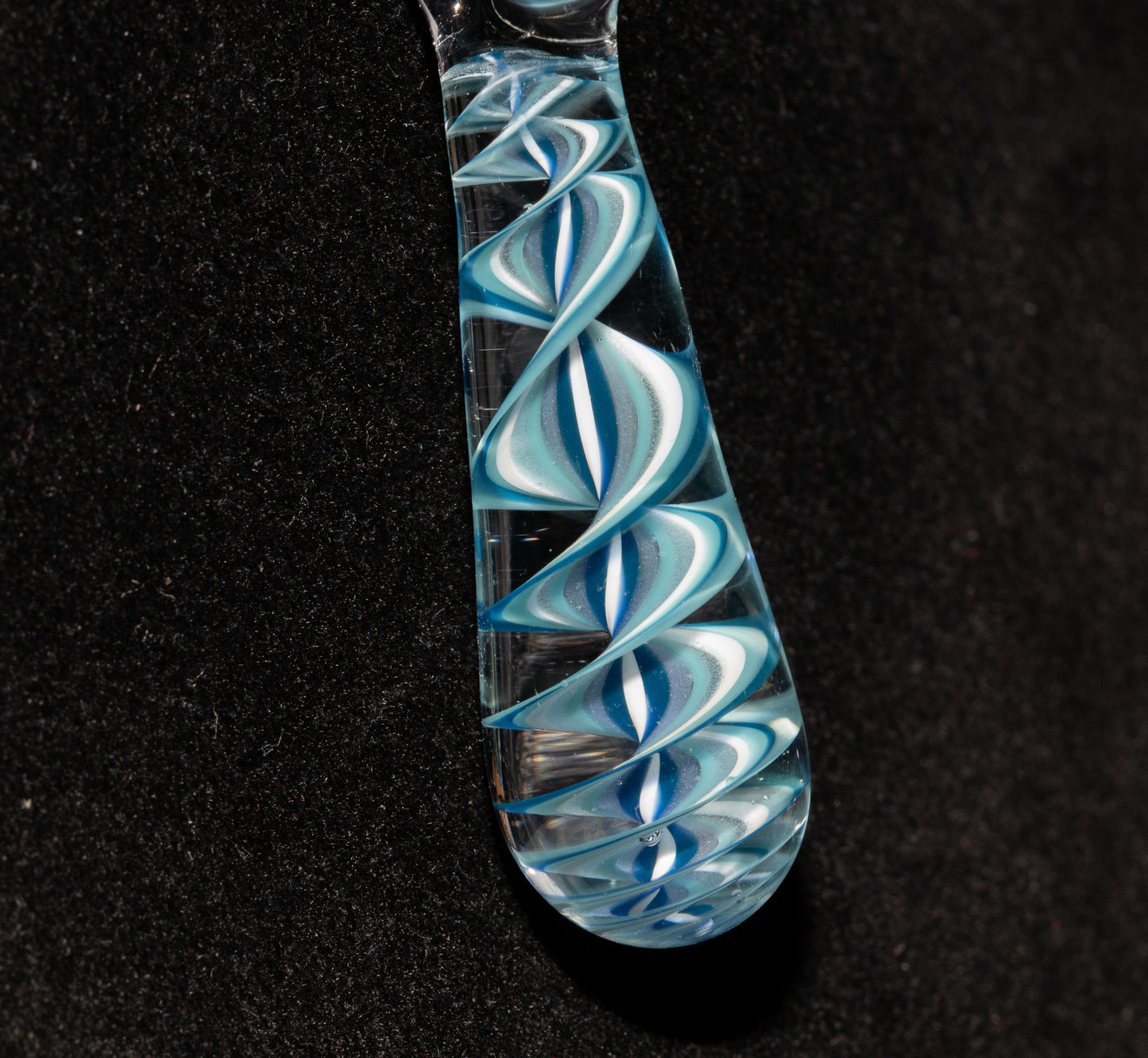 Ice Candy Stripe Single Glass Pendant (1) | Twisted Spiral Glass Necklace | Artisan Lampwork Pendant