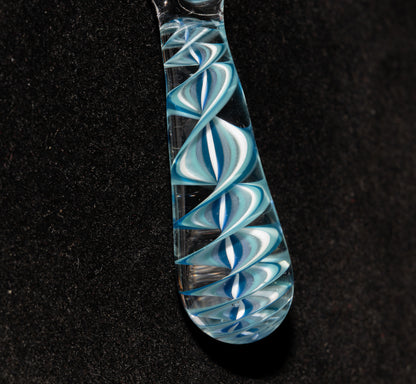 Ice Candy Stripe Single Glass Pendant (1) | Twisted Spiral Glass Necklace | Artisan Lampwork Pendant