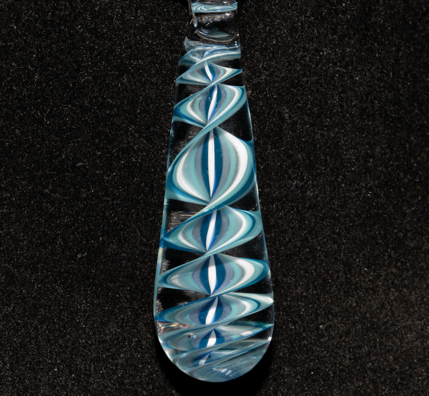 Ice Candy Stripe Single Glass Pendant (1) | Twisted Spiral Glass Necklace | Artisan Lampwork Pendant