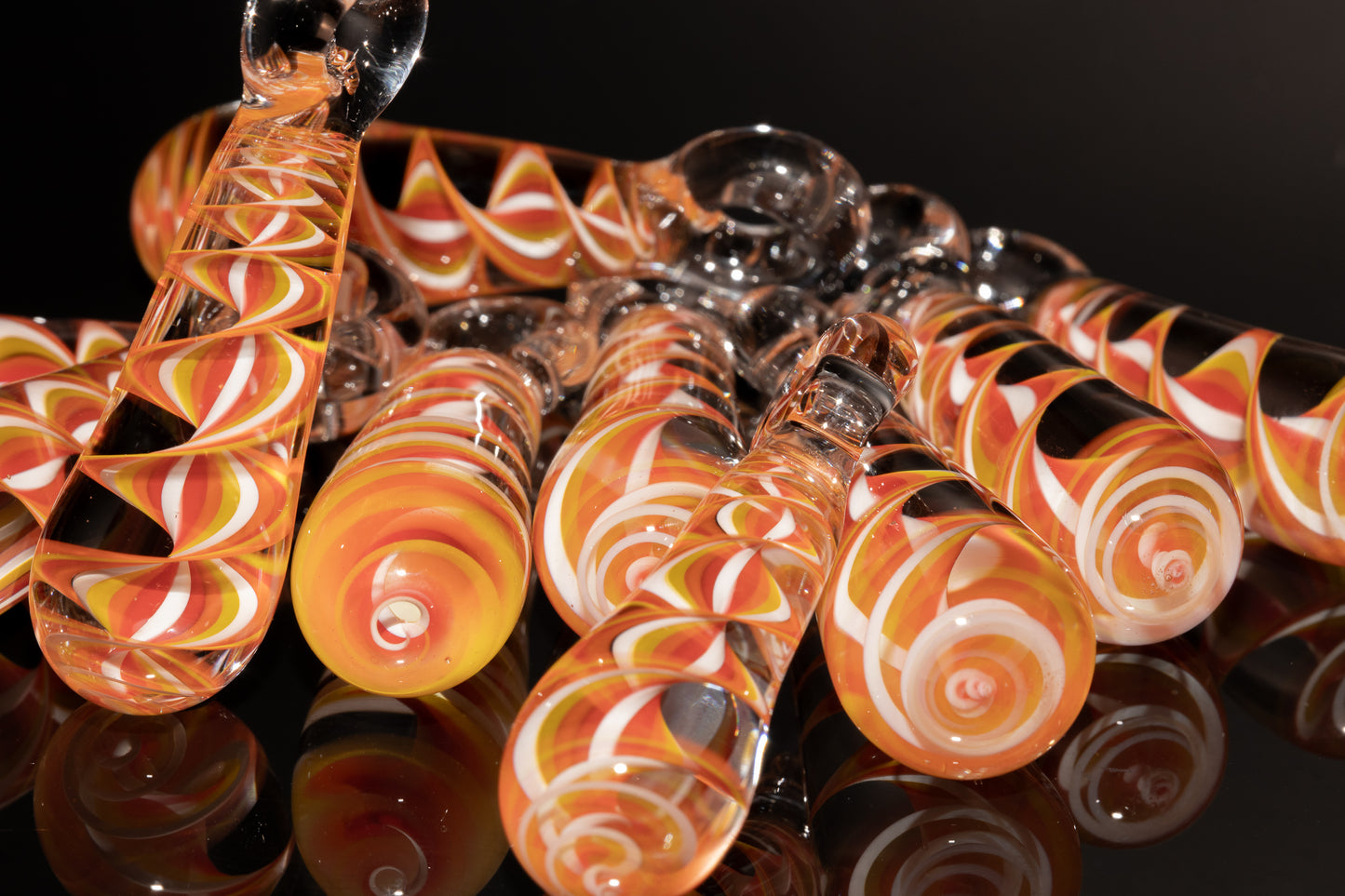 Fire Candy Stripe Single Glass Pendant (1) | Spiral Borosilicate Necklace | Handmade Lampwork Jewelry