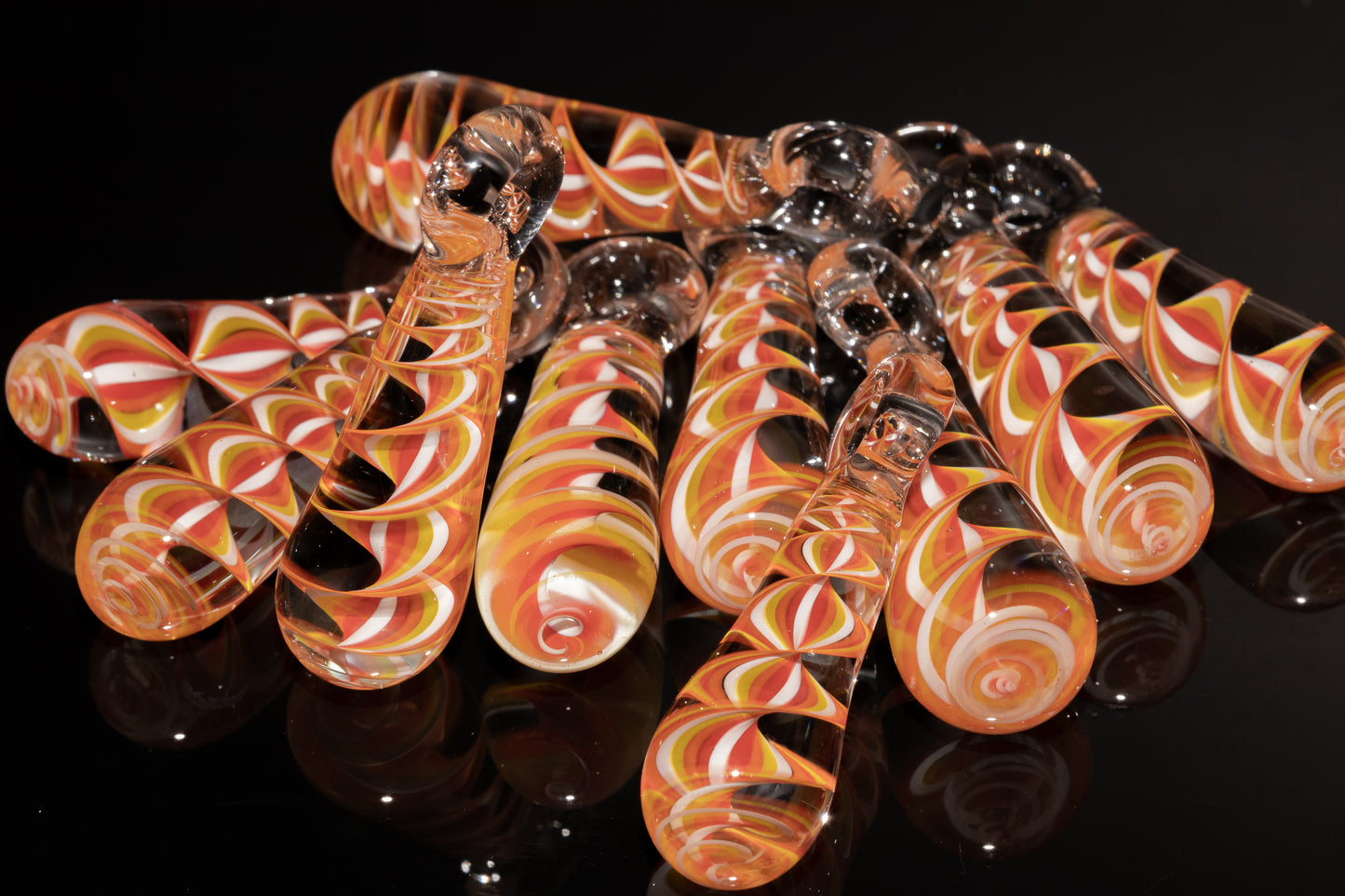 Fire Candy Stripe Single Glass Pendant (1) | Twisted Spiral Glass Necklace | Artisan Lampwork Pendant
