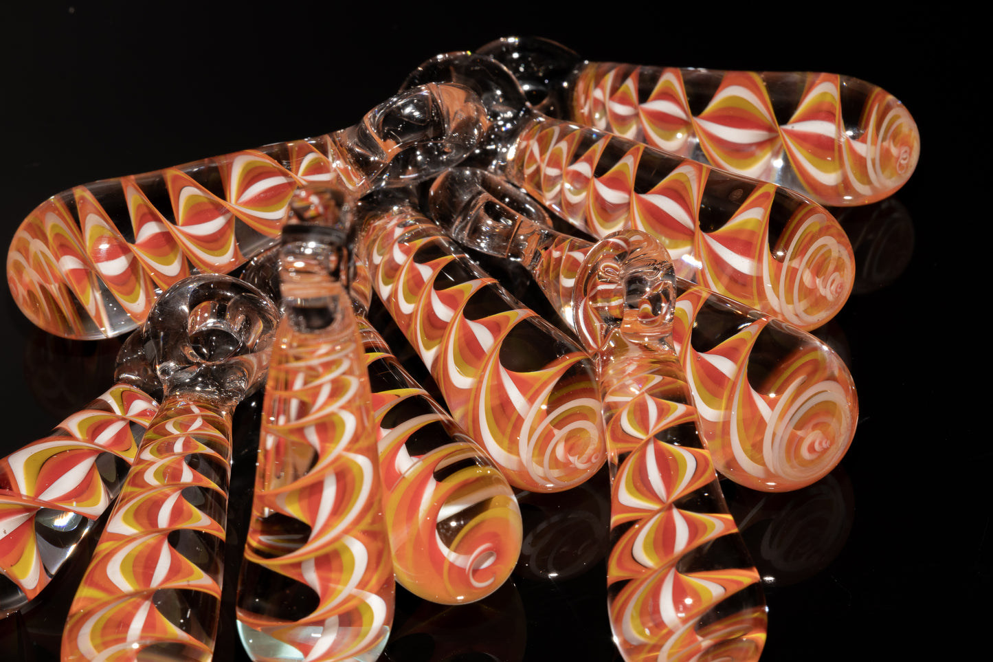 Fire Candy Stripe Single Glass Pendant (1) | Spiral Borosilicate Necklace | Handmade Lampwork Jewelry