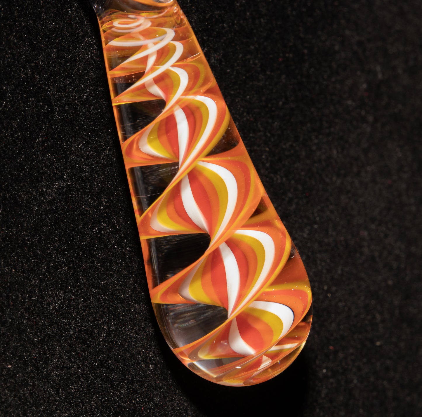 Fire Candy Stripe Single Glass Pendant (1) | Spiral Borosilicate Necklace | Handmade Lampwork Jewelry
