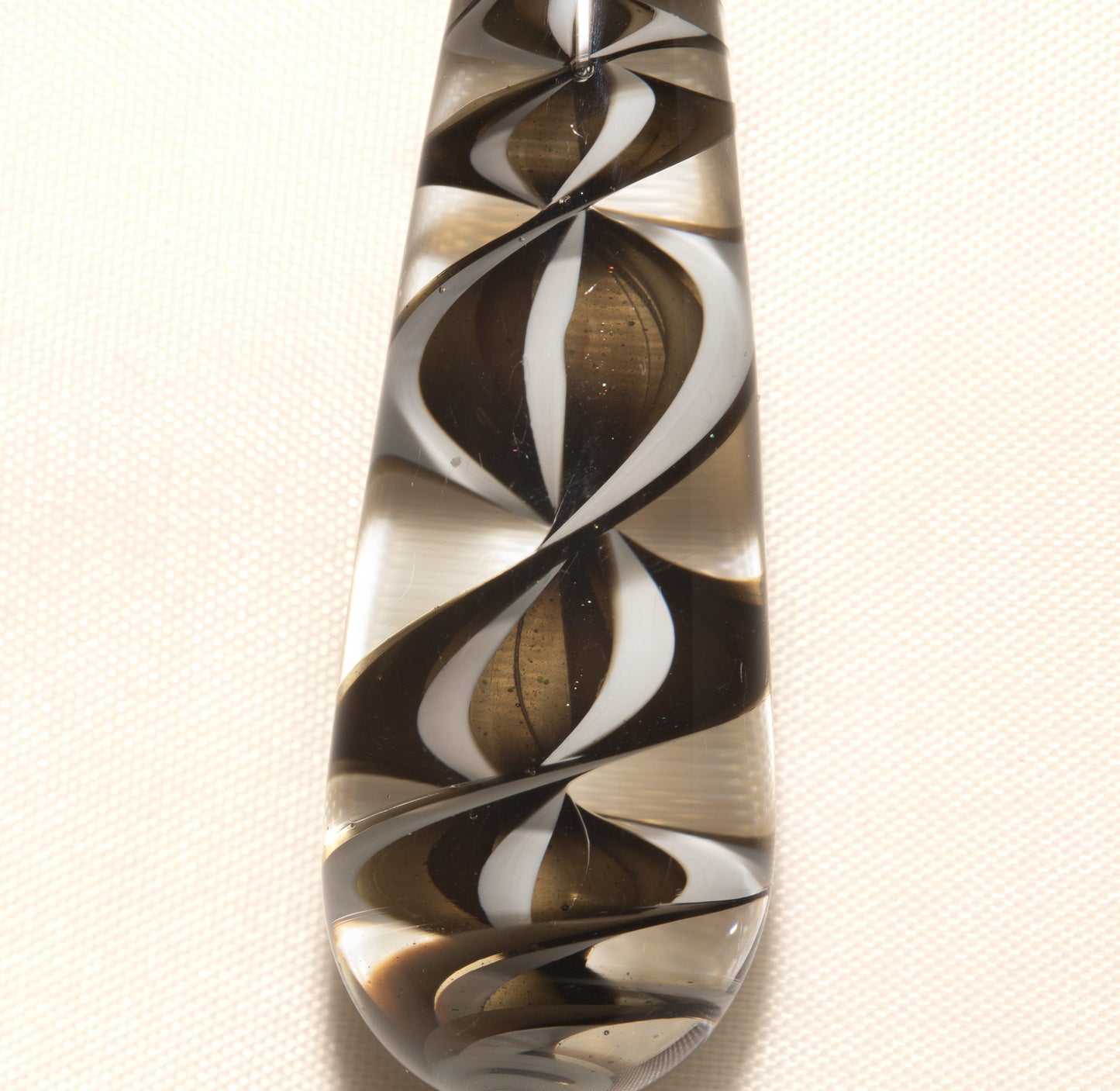 Monochrome Candy Stripe Single Glass Pendant (1) | Black and White Spiral Borosilicate Necklace | Handmade Lampwork Jewelry