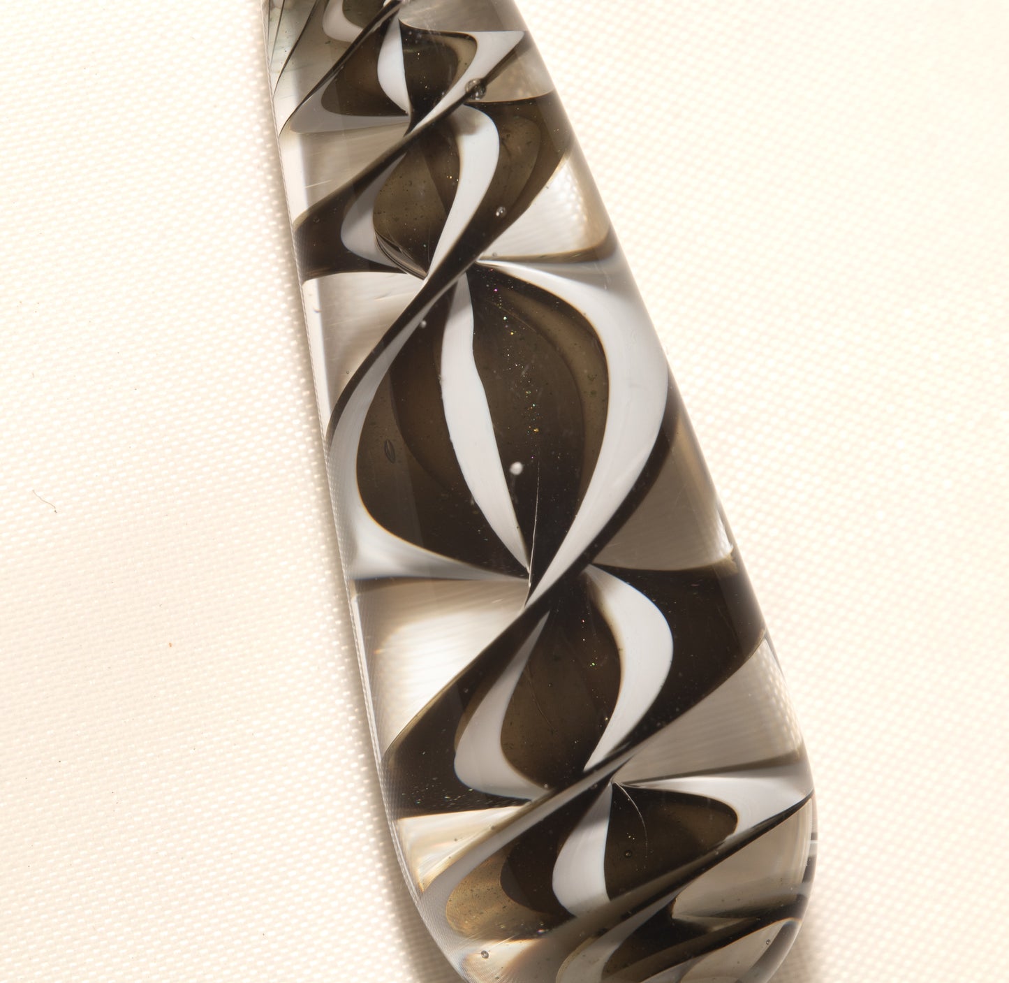 Monochrome Candy Stripe Single Glass Pendant (1) | Black and White  Twisted Spiral Glass Necklace | Artisan Lampwork Pendant