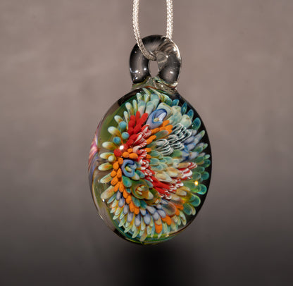 Coral Reef Glass Necklace | Handblown Ocean Pendant Jewelry | Sea Life Inspired Gift