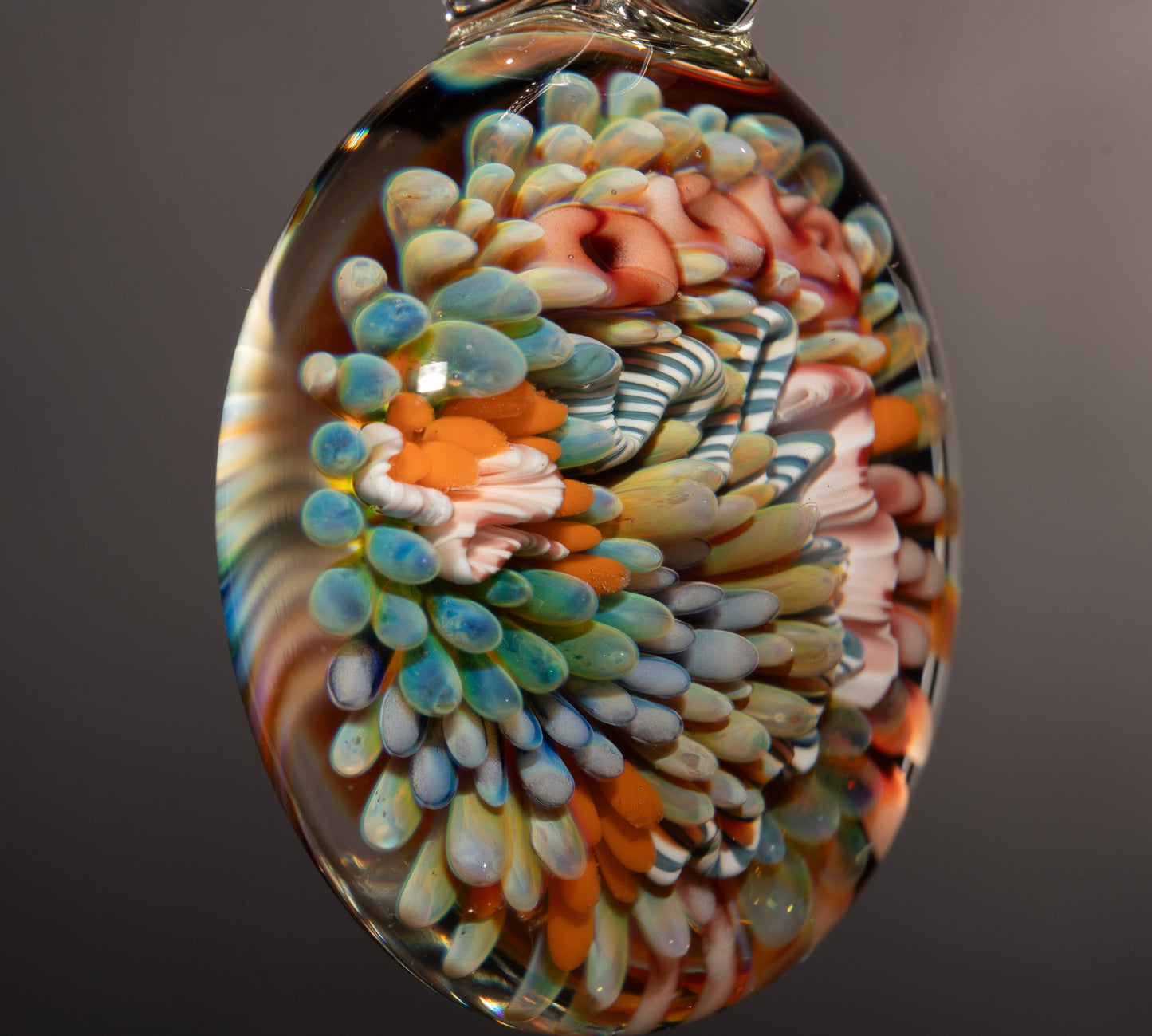 Ocean Coral Reef Pendant Necklace | Handmade Glass Jewelry | Nautical Beach Gift Idea