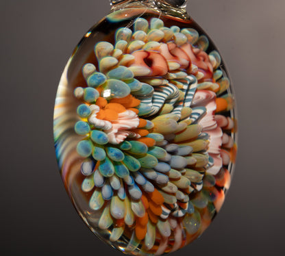 Ocean Coral Reef Pendant Necklace | Handmade Glass Jewelry | Nautical Beach Gift Idea