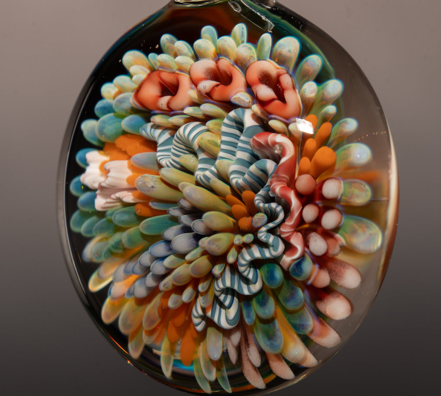 Ocean Coral Reef Pendant Necklace | Handmade Glass Jewelry | Nautical Beach Gift Idea
