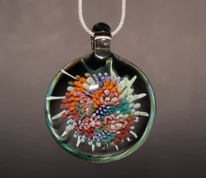 Handblown Coral Reef Glass Pendant | Ocean Jewelry Necklace | Beach Inspired Sea Life Art