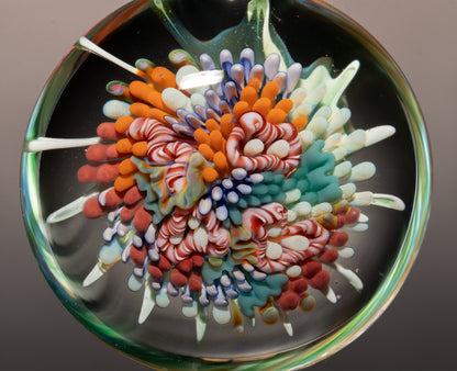 Handblown Coral Reef Glass Pendant | Ocean Jewelry Necklace | Beach Inspired Sea Life Art