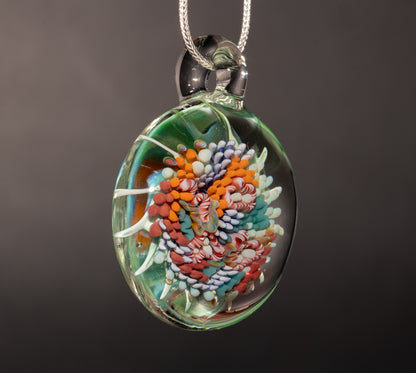 Handblown Coral Reef Glass Pendant | Ocean Jewelry Necklace | Beach Inspired Sea Life Art