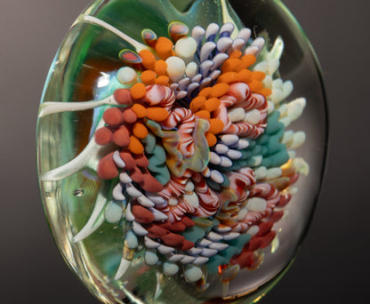 Handblown Coral Reef Glass Pendant | Ocean Jewelry Necklace | Beach Inspired Sea Life Art
