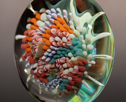 Handblown Coral Reef Glass Pendant | Ocean Jewelry Necklace | Beach Inspired Sea Life Art