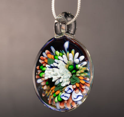 Handmade Coral Reef Pendant Necklace | Glass Ocean Jewelry | Beach & Nautical Gift