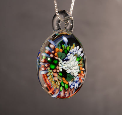 Handmade Coral Reef Pendant Necklace | Glass Ocean Jewelry | Beach & Nautical Gift