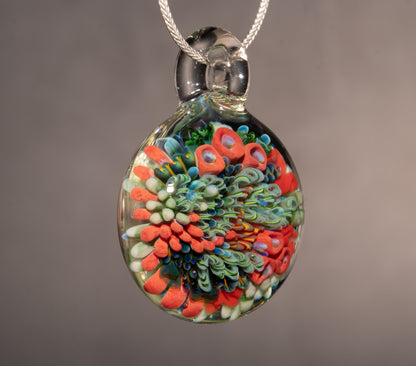 Glass Coral Reef Pendant | Ocean Necklace Jewelry | Nautical Beach Gift Idea