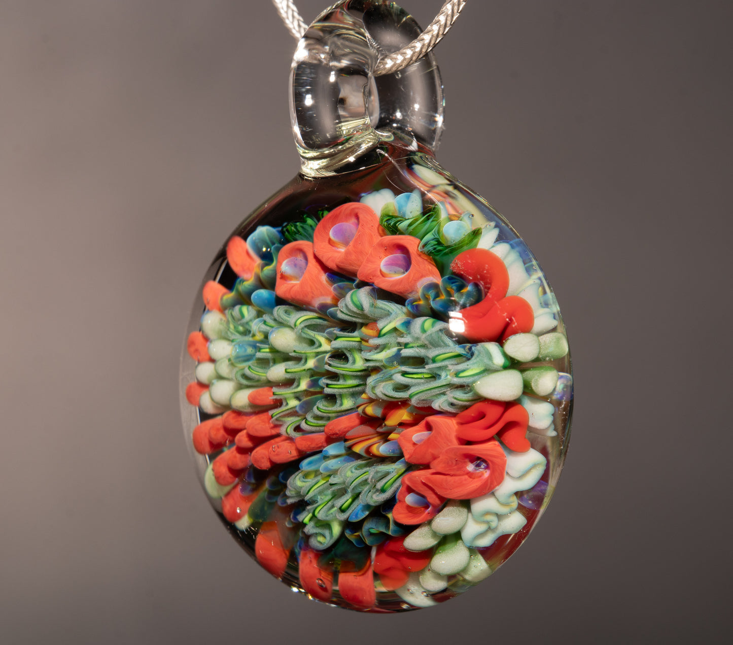 Glass Coral Reef Pendant | Ocean Necklace Jewelry | Nautical Beach Gift Idea