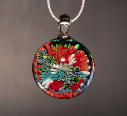 Coral Reef Glass Pendant Necklace | Ocean Inspired Jewelry | Handmade Beach Gift for Her